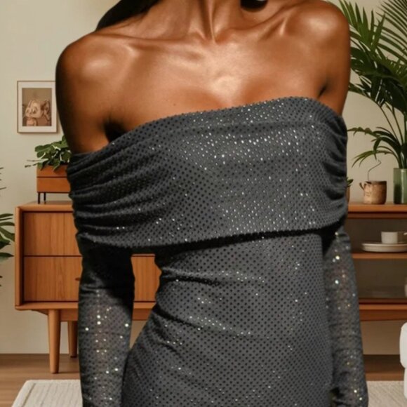 Apricot Party Women's Christmas Cocktail Bodycon Maxi Dress - Picture 3 of 5